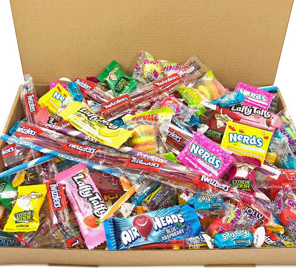 American Candy Retro Sweets Party Box.120 Pieces! Classic USA Candies ...