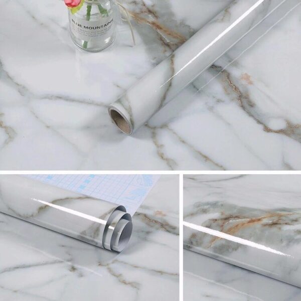 Special waterproof and oil-proof marble self-adhesive wallpaper wall stickers bathroom bedroom kitchen cabinet home improvement