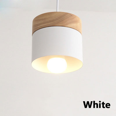 Nordic simplicity LED E27 Pendant light Modern macaron Hanging Lights Home improvement Iron and wood decoration Pendant lamp