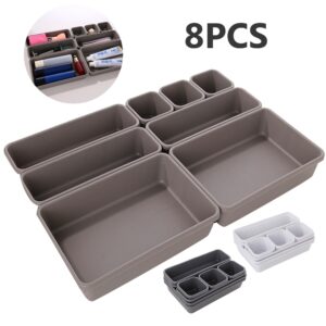 8PCs Home Drawer Organizer Box Storage Trays Box Office Storage Kitchen Bathroom Cupboard Jewelry Makeup Desk Organization