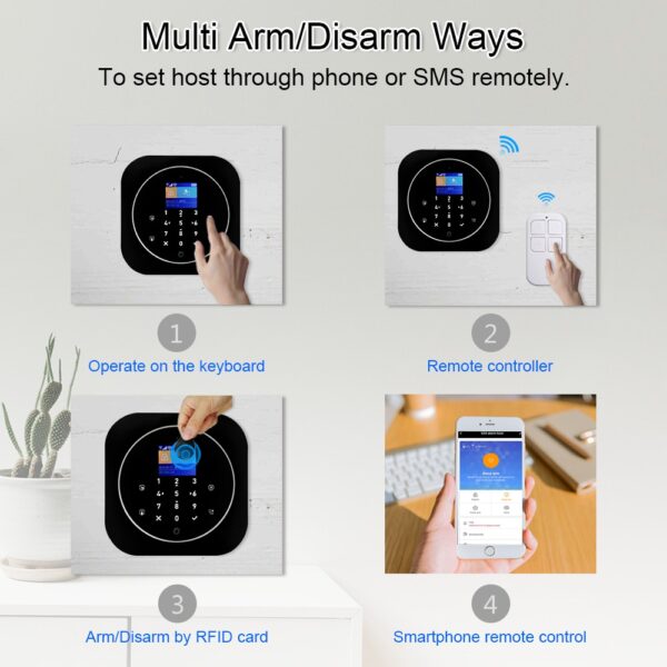Tuya Wifi Gsm Alarm Security System With Smoke Detector Alexa Compatible App Control Smart Home Wireless Safety Alarm Kits