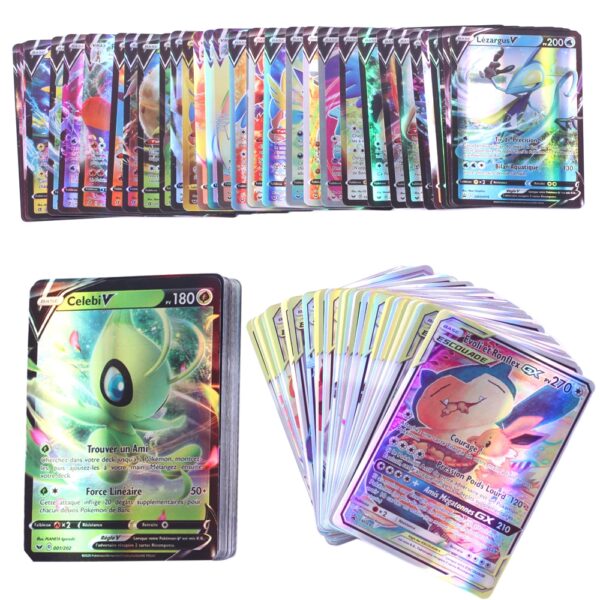 10-300PCS French Pokemon Cards Vmax TAG TEAM GX Shining Battle Trading Game Children Carte Francaise V Max Toy