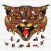 Wooden Puzzle Animals Fox Cat Lion Wolf Puzzle Toy Each Piece Is Cartoon Animal Wooden Jigsaw Puzzle For Adults Kids Toys