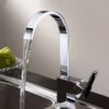 Hot&Cold Water Kitchen Sink Taps 360 Rotation Single Holder Faucets Swivel Square Mixer Taps Home Improvement Bathroom Accessory