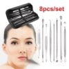 3/8pcs/set Blackhead Comedone Acne Pimple Blackhead Remover Tool Spoon for Face Skin Care Tool Needles Facial Pore Cleaner
