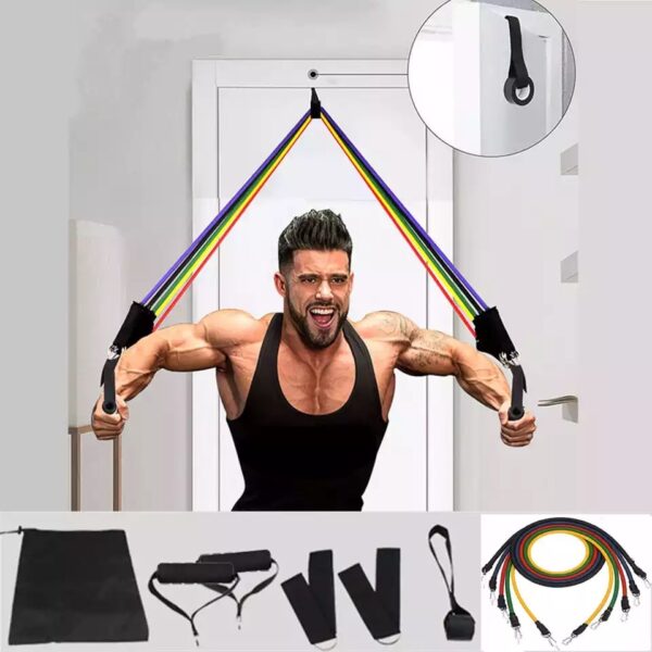 11 Pcs Resistance Bands Set Fitness Bands Resistance Gym Equipment Exercise Bands Pull Rope Fitness Elastic Trainingkout Elastic