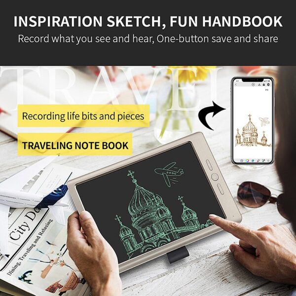Drawing Note Pad with Stylus Pen for Hand-painting/Travelling Gold Bronze 10’’ Smart Office Writing Pad Inspiration Sketchbook