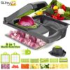 Vegetable Cutter 8 In 1 6 Dicing Blades Slicer Shredder Fruit Peeler Potato Cheese Drain Grater Chopper Kitchen Accessories Tool