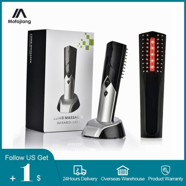 Electric Laser Hair Growth Comb Anti Hair Loss Infrared Therapy Treatment Vibration Massage Hair Brush Hair Care Styling Supply