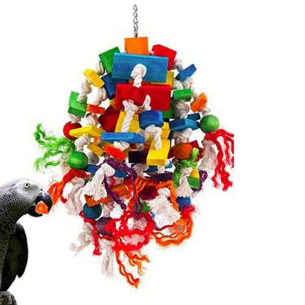 Bird Parrot Toys Birds Swing Toys Pet Bird Accessories Wood Beads Bananas Apples Bunches For Budgie Lovebirds Conures Birds Toys
