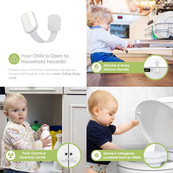 AMTOY Super Practical Baby Safety Lock Cabinet Toilet Lock Drawer Door Cabinet Safety Lock Anti Pinch Hand Protection Fingers