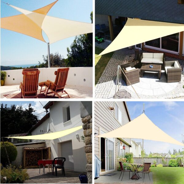 300D oxford Beige right triangle visor sun sail pool cover sunscreen awnings outdoor waterproof sail shade cloth gazebo canopy