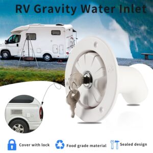 RV Accessories Gravity Fresh Water Fill Hatch Inlet Filter Lockable For RV Boat Camper Trailer White Caravan Accessories