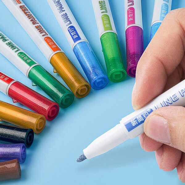 8/12Colors Art Double Line Pen Set Creative Magic Outline Pens Art Marker Highlighters Pen DIY Painting Supplies Stationery