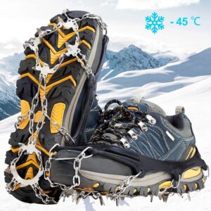 19 Teeth Claws Stainless Steel Nails Spikes Footwear Ice Traction System Crampons Safe Non-slip Shoe Cover Climbing Accessories