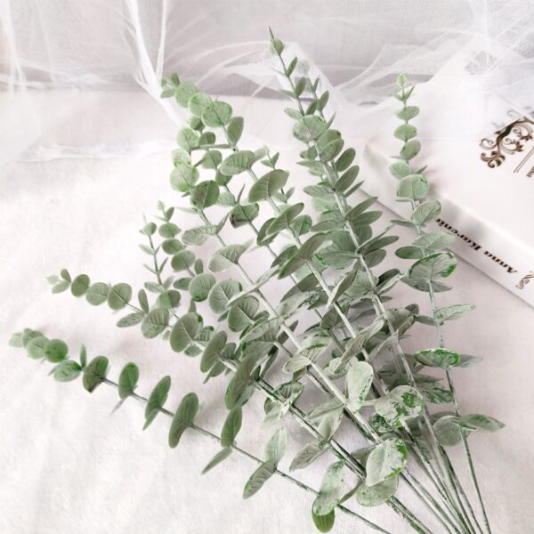 10Pcs Plastic Eucalyptus Leaves Fake Plants Flower Material for Wedding Flower Wall Home Decoration Greenery Plant Leaf Decor
