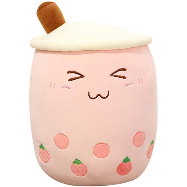 Bubble Tea Plush Toy Stuffed Animal Toy Cute Food Plush Cup Milk Tea Plush Soft Boba Fruit Kawaii Cushion Birthday Gift Plushie