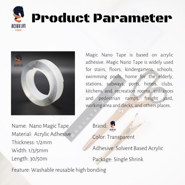 1mm/2mm Thickness Transparent No Trace Acrylic Adhesive Nano Tape Cleanable Home Improvement Loop Disks Tie Glue Gadget