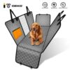 DEKO Dog Car Seat Cover View Mesh Pet Carrier Hammock Safety Protector Car Rear Back Seat Mat With Zipper And Pocket For Travel