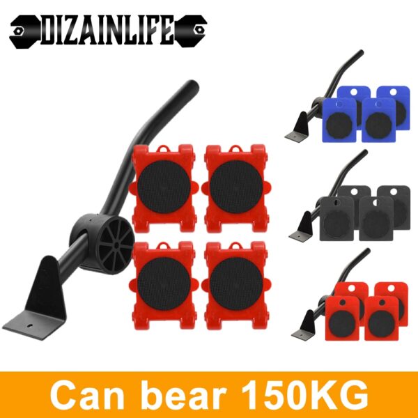 New Furniture Mover Tool Set Transport Lifter Heavy Stuff Moving 4 Wheeled Mover Roller with Wheel Bar Moving Device Tools