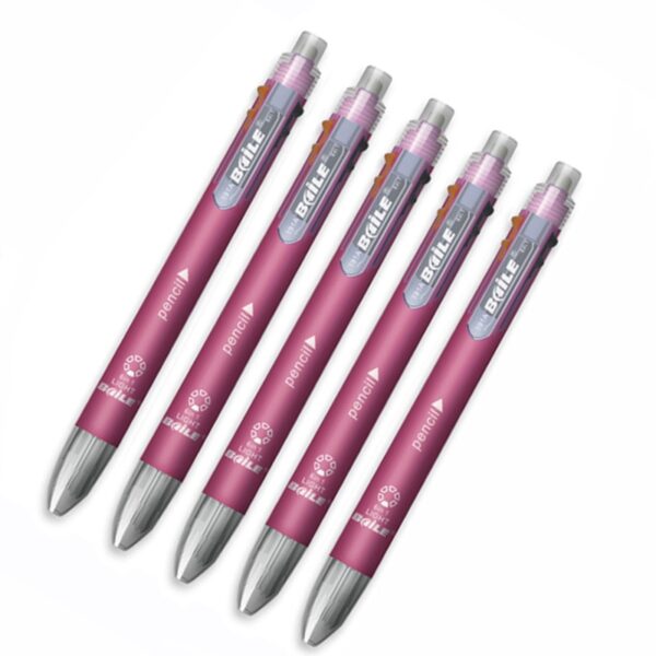 5pc/lot Creative 6 In 1 Multicolor Ballpoint Pen 5 Colors 0.7mm Ball Pen Refill with 1pcs 0.5mm Automatic Pencil School Supplies