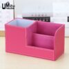 Elegant Leather Pencil Pen Case Storage Boxes Stationery Divider Holder Business Organizers Table Desk Home Office Organization