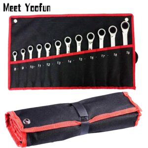 Practical Canvas Tool Bag wrench tool roll up Foldable Spanner Organizer Pouch Case hand tool storage bag