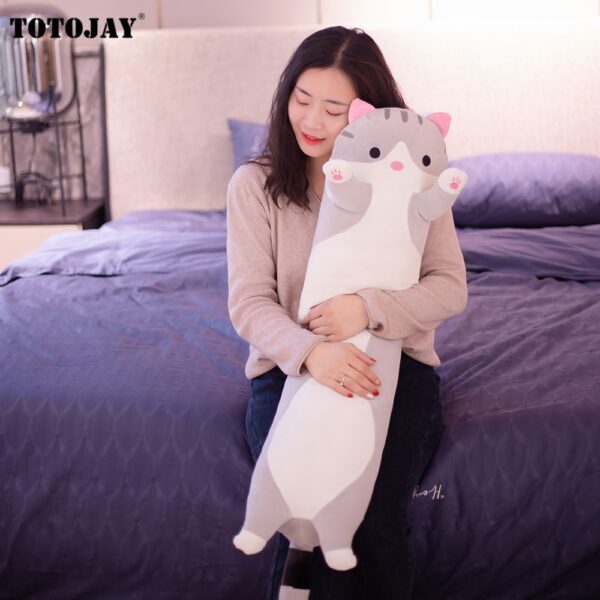 50-110CM Cute Soft Long Cat Boyfriend Pillow Plush Toys Stuffed Pause Office Nap Sleep Pillow Cushion Gift Doll for Kids Girls