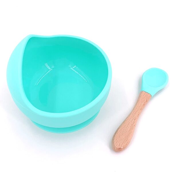 1set Silicone Baby Feeding Bowl Tableware Waterproof Spoon Non-Slip Crockery BPA Free Silicone Dishes for Baby Bowl Baby Plate