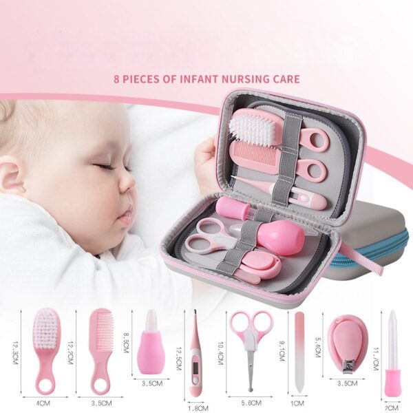 13PCS Baby Nail Trimmer Care Kit Infant Nail Clipper Scissors Comb Health Care Nursing Tool Kids Thermometer Clipper for Newborn
