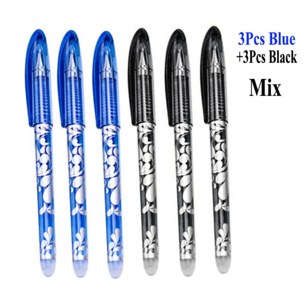 4+20Pcs/Set Erasable Gel Pen 0.5mm Erasable Pen Refill Rod Blue Black Ink Washable Handle For School Stationery Office Writing