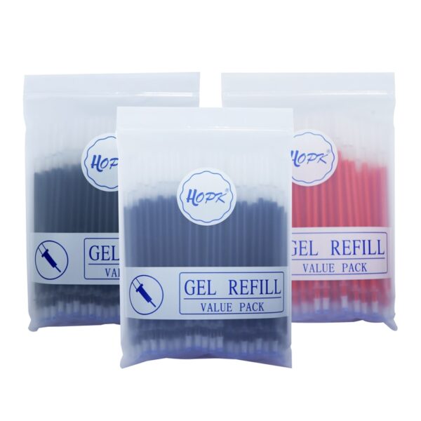100Pcs/Lot Office Gel Pen Refill Set 0.5mm/0.38mm Blue Black Red ink Rod Bullet/Needle Tip Pen Refill School Writing Stationery