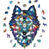 Unique Wooden Puzzle animal Jigsaw Puzzles Mysterious Wolf Puzzles Gift For Adults Kids Educational Puzzle Gift Interactive Toy