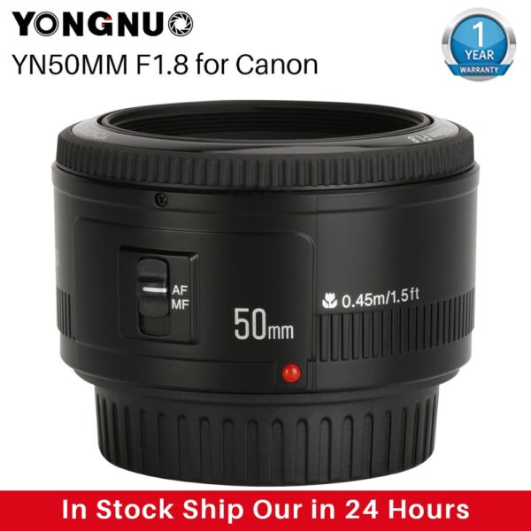 YONGNUO YN50mm YN50 F1.8 EF EOS 50MM AF MF Camera Lens For Canon Rebel T6 EOS 700D 750D 800D Mark II IV for Phone Camera Lens