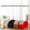 PU Leather Storage Box Multifunctional Desk Organizer Box Black Solid Color Simple Style Home Office Remote Control Storage