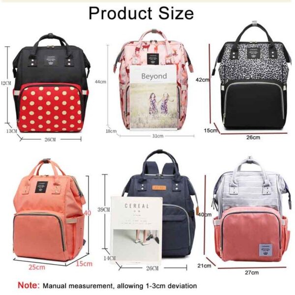 Lequeen Fashion Mummy Maternity Nappy Bag Large Capacity Nappy Bag Travel Backpack Nursing Bag for Baby Care Women Fashion Bags