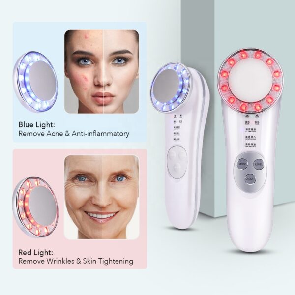 7 in 1 LED Facial Massager Photon Ultrasonic Skin Lifting Wrinkle Remover Anti Aging Tightening Skin Care Tool Beauty Device
