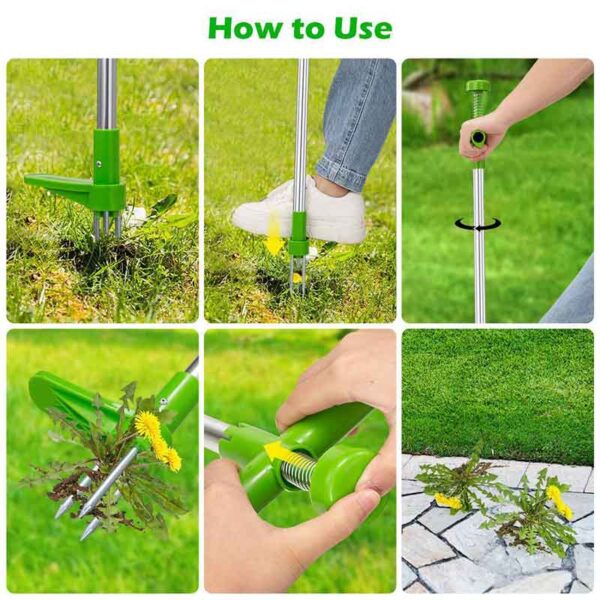 ZK30 Long Handle Weed Remover Durable Garden Lawn Weeder Outdoor Yard Grass Root Puller Tools Garden Planting Elements