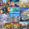 Hot 1000 Pieces MINI Jigsaw Puzzles Educational Toys Educational Puzzle Toy for Kids/Adults Christmas Halloween Gift