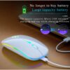 RGB Wireless Mouse Computer Mouse Silent Ergonomic Rechargeable Mice with LED Optical Backlit USB Mice for PC Laptop