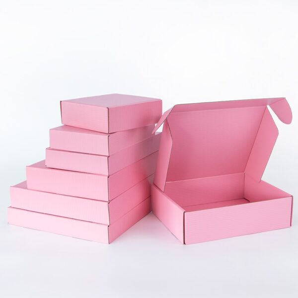 5pcs / 10pcs / pink gift box Festival Party 3-layer corrugated box storage display carton supports customized size printing logo