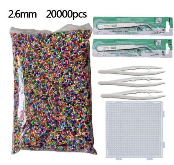 20000pcs 2.6mm Hama Beads (1 Template+3 Iron Paper+2 Tweezers)Mini Hama Fuse Beads Diy Kids Educational Toys Free shipping