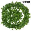 12pcs 2M Ivy green Fake Leaves Garland Plant Vine Foliage Home Decor Plastic Rattan string Wall Decor Artificial Plants