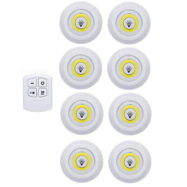 3W Super Bright Cob Under Cabinet Light LED Wireless Remote Control Dimmable Wardrobe Night Lamp Home Bedroom Closet Kitchen