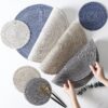 6pcs/set Round Ramie Insulation Pad Solid Placemats Linen Non Slip Table Mats Kitchen Accessories Decoration Home Pad Coaster