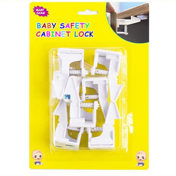 10pcs Multifunction Child Baby Safety Lock Cupboard Cabinet Door Drawer Safety Locks Children Security Protector Plastic Lock
