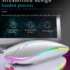 RGB Wireless Mouse Computer Mouse Silent Ergonomic Rechargeable Mice with LED Optical Backlit USB Mice for PC Laptop