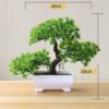 Artificial Plants Potted Bonsai Green Small Tree Plants Fake Flowers Potted Ornaments for Home Garden Decor Party Hotel Decor