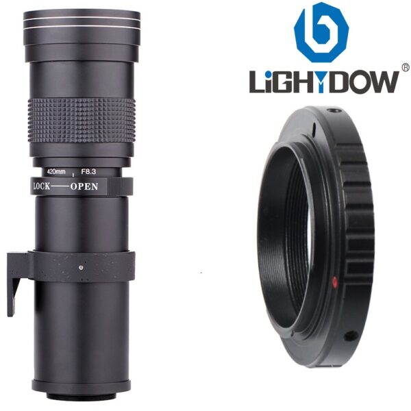Lightdow 420-800mm F/8.3-16 Super Telephoto Lens Manual Zoom Lens for Canon Nikon Sony Pentax DSLR Camera