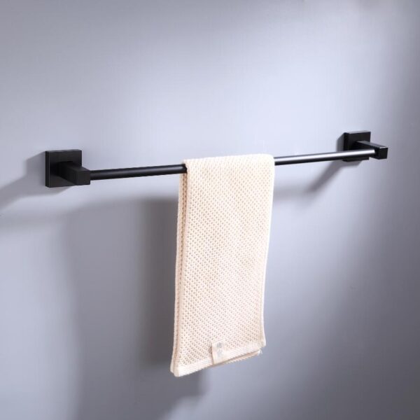 55CM Matte Black Double Towel Bars Bathroom Towel Hanger Space Aluminum Bathroom Accessories Towel Rack Towel Ring Toilet Brush